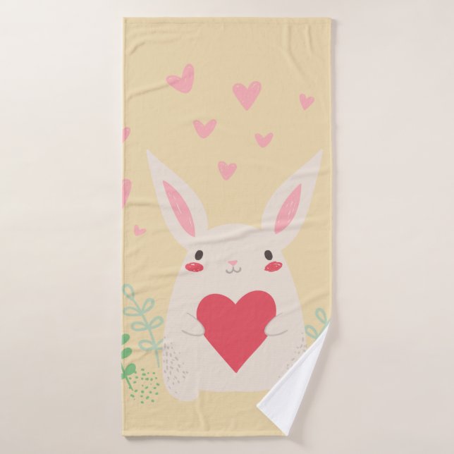 Niedliches Valentin des Kaninchens Badehandtuch (Badehandtuch)
