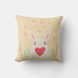 Niedliches Valentin des Kaninchens Kissen