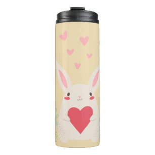 Niedliches Valentin des Kaninchens Thermosbecher