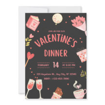 Niedliches Valentinabendessen in Schwarz und Rosa 