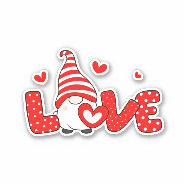 Niedliches Valentingenom Aufkleber (Vorderseite)