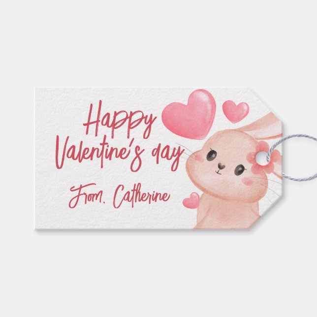 Niedliches Valentinherz Geschenkanhänger (Vorderseite (Horizontal))