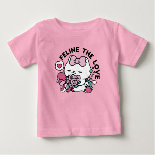 Niedliches Valentinisches Katzendesign - Feline th Baby T-shirt
