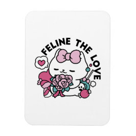 Niedliches Valentinisches Katzendesign - Feline th Magnet