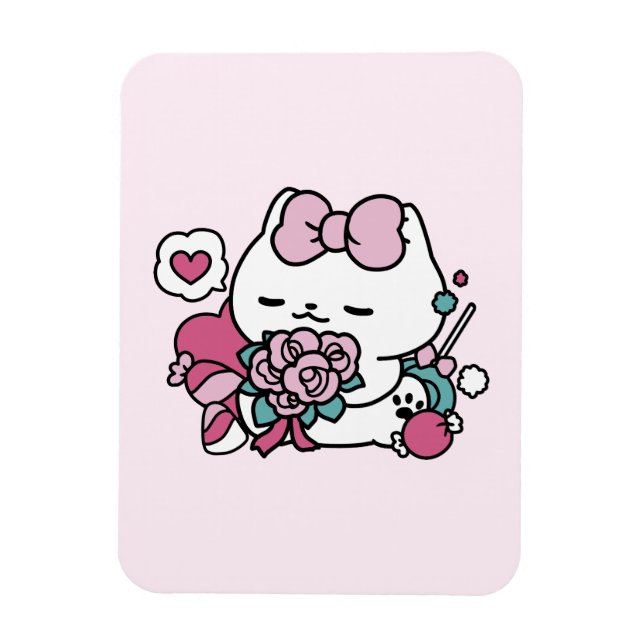 Niedliches Valentinisches Katzendesign - Feline th Magnet (Vertikal)