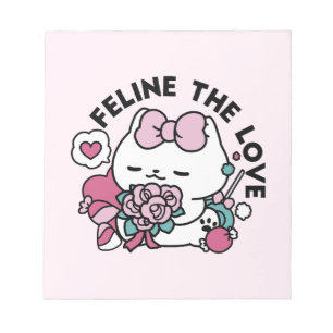 Niedliches Valentinisches Katzendesign - Feline th Notizblock
