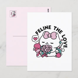 Niedliches Valentinisches Katzendesign - Feline th Postkarte