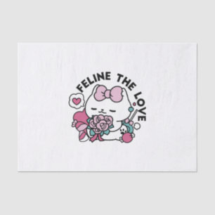 Niedliches Valentinisches Katzendesign - Feline th Seidenpapier