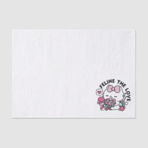 Niedliches Valentinisches Katzendesign - Feline th Seidenpapier