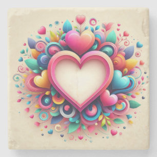 Niedliches Valentintagsherz Steinuntersetzer