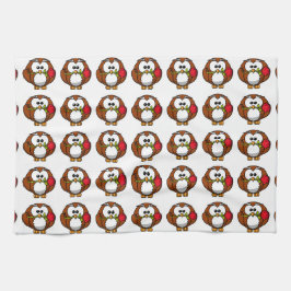 Niedliches Valentinueulen Geschirrtuch