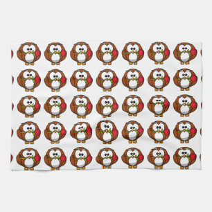 Niedliches Valentinueulen Geschirrtuch