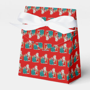 niedliches Vaterweihnachten mit Geschenken und Geschenkschachtel