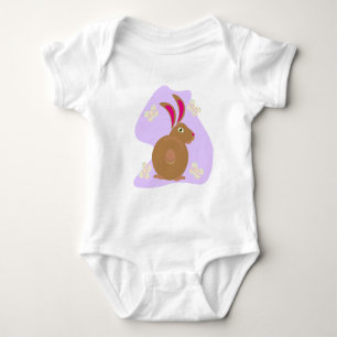 Niedliches Vektorbraun in rosa Farben Baby Strampler