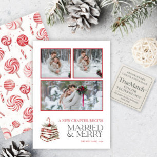 Niedliches Verheiratetes und Merry Red Candy Cane Feiertagskarte