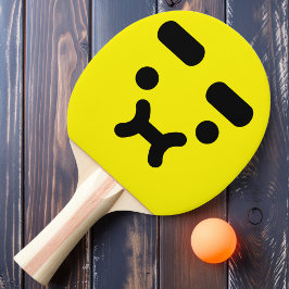 Niedliches, verwirrtes Pouty Face Gelbe Pingpong P Tischtennis Schläger