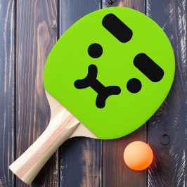 Niedliches, verwirrtes Pouty Face Green Ping Pong  Tischtennis Schläger