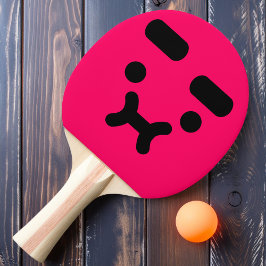 Niedliches, verwirrtes Pouty Face Pink Ping Pong P Tischtennis Schläger