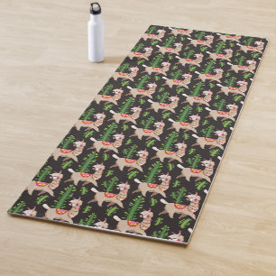Niedliches verziertes Lama-Muster Yogamatte