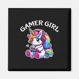 Niedliches Videospiel Gaming Unicorn Gamer Girl 1 Magnet