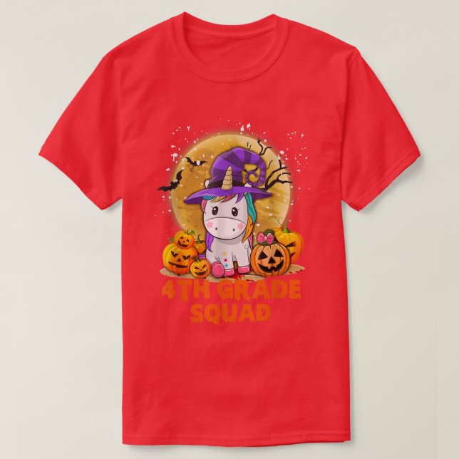 Niedliches Viertklässlerviertel, Einhorn Halloween T-Shirt (Design vorne)