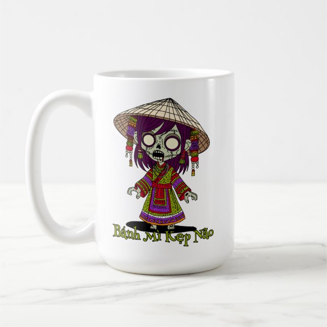 Niedliches vietnamesisches Zombie Kaffeetasse (Links)