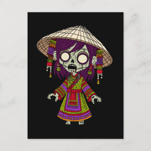 Niedliches vietnamesisches Zombie Postkarte
