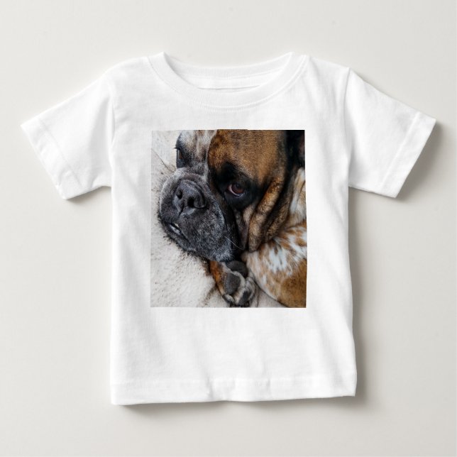 Niedliches Viktorianisches Bulldog Foto Baby Shirt (Vorderseite)