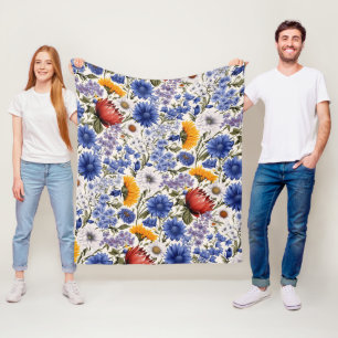 Niedliches Vintag Inspiriert Blumenmuster Fleecedecke