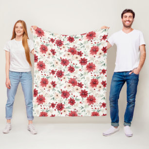 Niedliches Vintag Inspiriert Blumenmuster Fleecedecke
