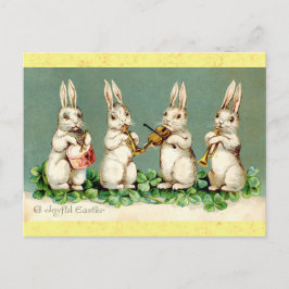 Niedliches Vintag Ostern-Bunny-Kaninchen-Band Postkarte
