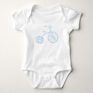Niedliches Vintages Baby Blue Tricycle Strampler