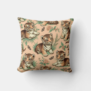Niedliches Vintages Baby Tiger Muster Kissen