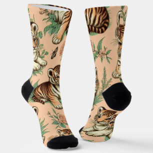 Niedliches Vintages Baby Tiger Muster Socken