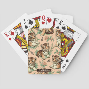 Niedliches Vintages Baby Tiger Muster Spielkarten