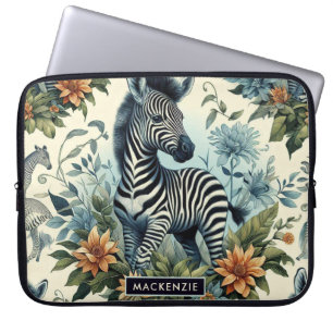 Niedliches Vintages Baby Zebra Watercolor Laptopschutzhülle