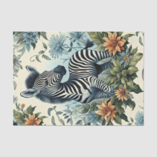 Niedliches Vintages Baby Zebra Watercolor Seidenpapier
