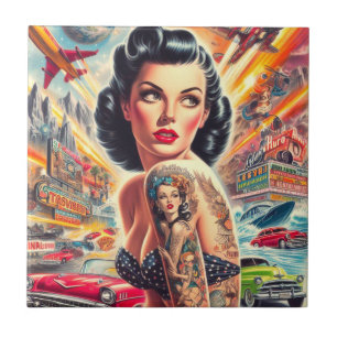 Niedliches Vintages Button Fliese