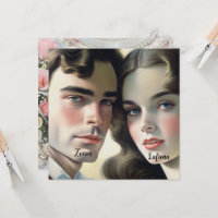 Niedliches Vintages Foto Ecru Papier Save the Date