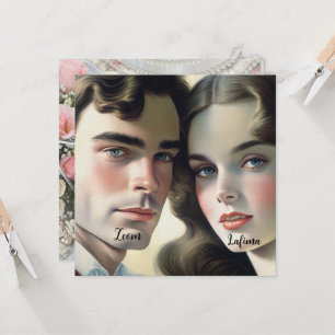 Niedliches Vintages Foto Ecru Papier Save the Date Einladung