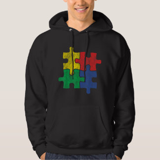 Niedliches Vintages gestörtes Design für Autismus- Hoodie