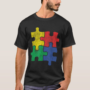 Niedliches Vintages gestörtes Design für Autismus- T-Shirt