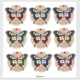 Niedliches Vintages Grunge Schmetterlingsherz aus  Aufkleber