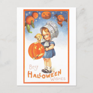 Niedliches Vintages Halloween Postkarte