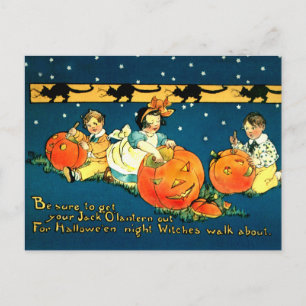Niedliches Vintages Halloween Postkarte