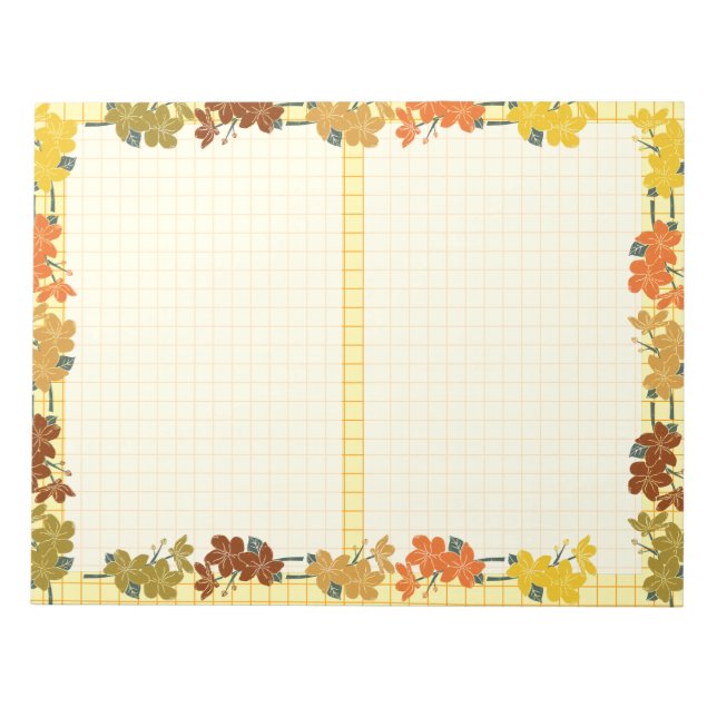 Niedliches Vintages Herbstgelbes Orangenmuster Notizblock (Vorderseite)