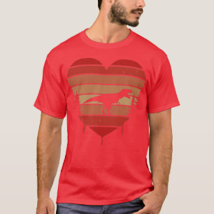 Niedliches Vintages Herz Trex Valentinstag Liebe G T-Shirt