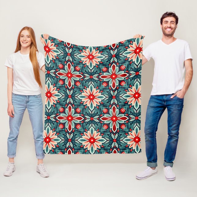 Niedliches Vintages Inspiriertes Muster Fleecedecke (Beispiel)