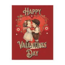 Niedliches Vintages Kind Valentine Postkarte