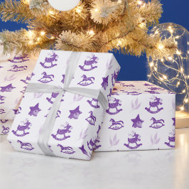 Niedliches Vintages Lilac Weihnachtsmuster Geschenkpapier